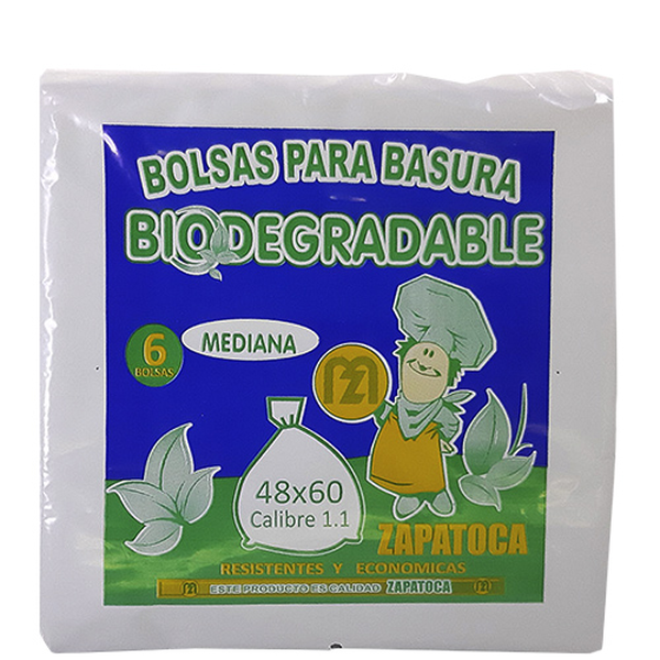 Zapatoca Bolsa para Basura Negra Mediana 6 und