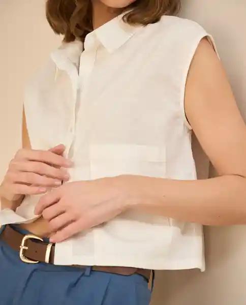 Camisa Blanco Celaje Claro Talla M 611G023 Esprit