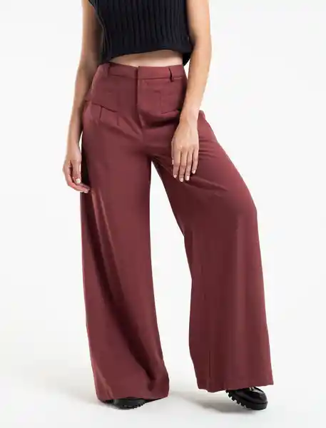  Pantalon Neru Cafe Maranon Oscuro Talla 10 Naf-Naf 