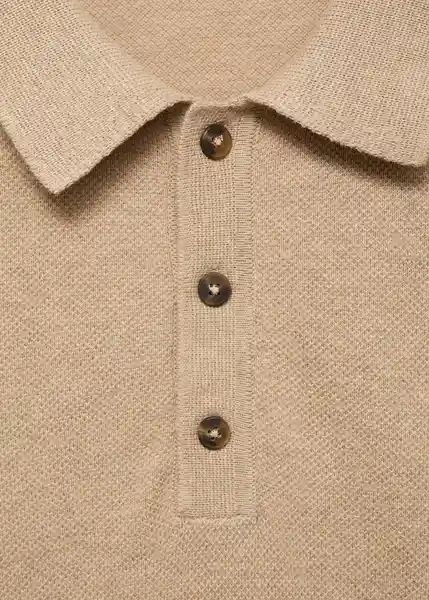 Camiseta Polo Andrew Beige Talla S Hombre Mango