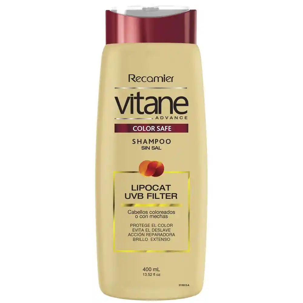 Vitane Shampoo sin Sal Color Safe Lipocat UVB Filter