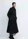 Abrigo Trench Angela Negro Talla 26 Mujer Mango