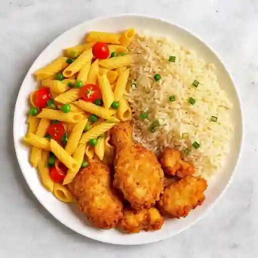 Combo mediano pasta arroz+ pollo