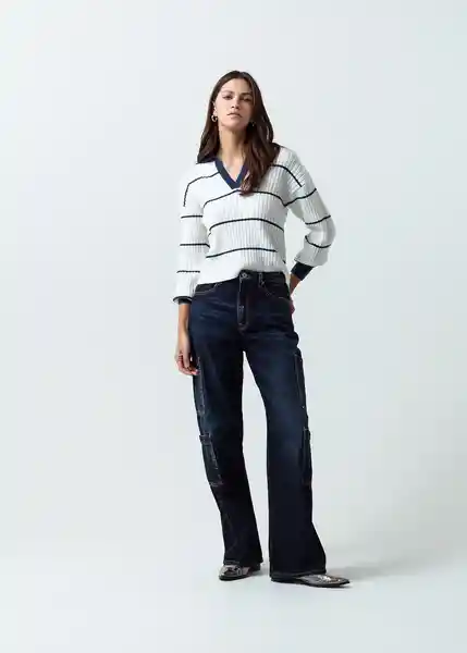 Buzo Tejido Mujer Crudo Puro Claro Talla L 582G012 Naf Naf