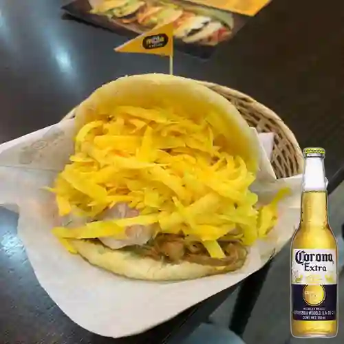 Combo Arepa Combinada c/ 3 Sabores + Corona Bot. 355ml