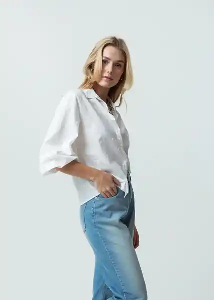 Camisa Nani Mujer Crudo Puro Claro Talla S 012G333 Naf Naf