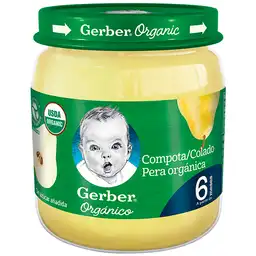 Compota organica GERBER® Pera frasco x 113g