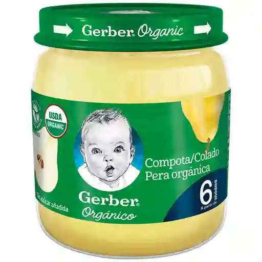 Compota organica GERBER® Pera frasco x 113g