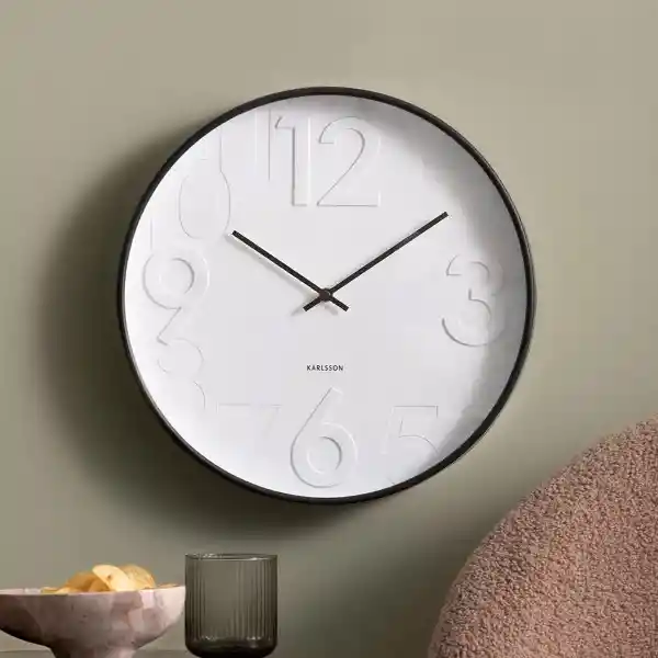 Present Time Reloj de Pared Con Mecanismo Silencioso Ayuno Negro