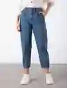 Jean Asimétrica Azul Índigo Medio Talla 12 Mujer Naf Naf