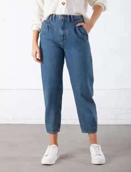 Jean Asimétrica Azul Índigo Medio Talla 12 Mujer Naf Naf