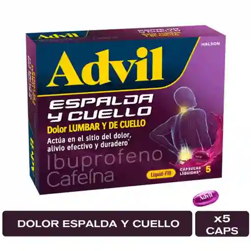 Advil Liquid Fill para Espalda y Cuello x5 cápsulas líquidas