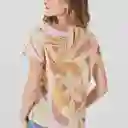 Blusa Cuello Redondo Manga Corta Multicolor Talla S 674362