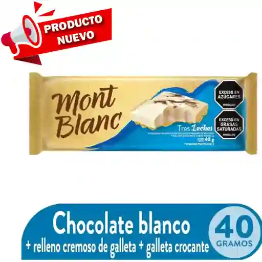 Mont Blanc Chocolate Golosina Tres Leches Blanco