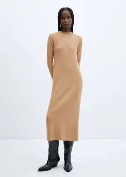 Vestido Seeds Camel Talla L Mujer Mango