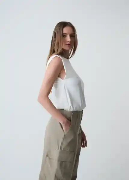 Camiseta Mujer Crudo Puro Claro Talla S 509g057 Naf Naf