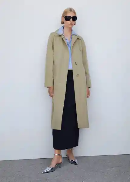 Abrigo Trench Dulce Beige Talla 24 Mujer Mango