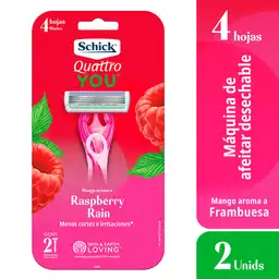 Schick Máquina de Afeitar Quattro You Raspberry