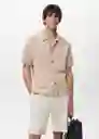 Camisa Samu Beige Talla M Hombre Mango