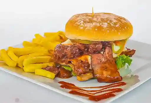 Hamburguesa con Cerdo Bbq
