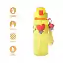 Botella Con Correa Funda Tata Serie Amarillo 800 mL Bt21 Miniso