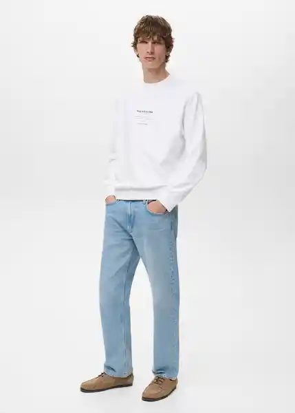 Buzo Sudadera Tokio Blanco Talla M Hombre Mango