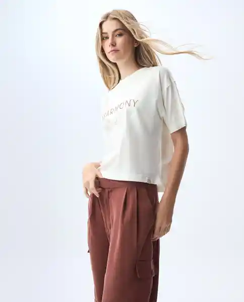 Camiseta Mujer Crudo Talla M 601G000_CRU110606 Americanino