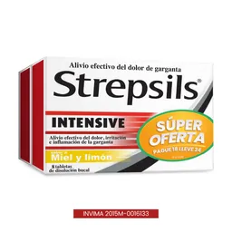 Pack Strepsils Intensive Miel y Limón Pague 18 Lleve 24