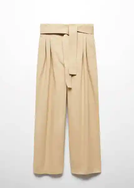 Pantalón Jhonny Beige Talla 36 Mujer Mango