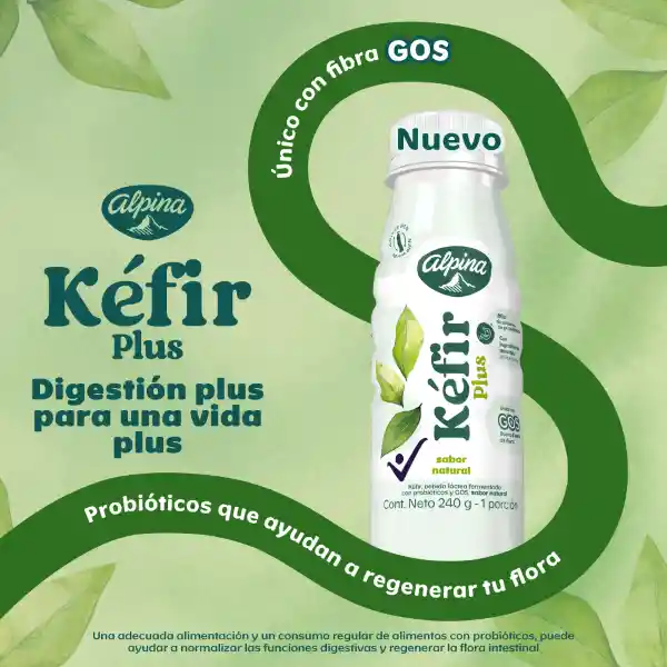 Kéfir Plus Alpina sabor natural 240g