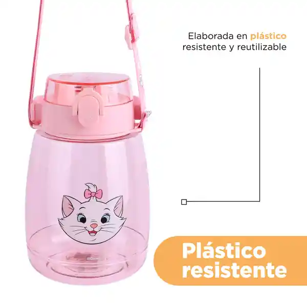 Vaso de Plástico Cat Con Correa Para el Hombro Rosa Miniso