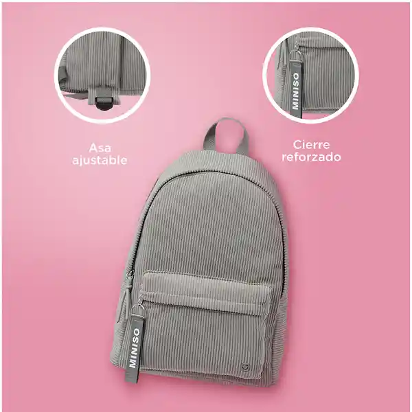 Maleta de Pana Gris Serie Miniso