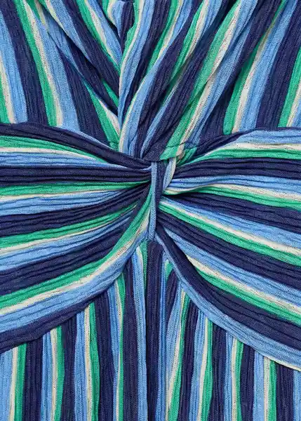 Vestido Pom Azul Talla S Mujer Mango