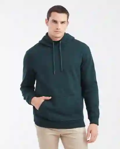 Buzo Hoodie Basic Verde Nafta Ultraoscuro Talla L Chevignon
