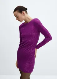 Vestido Xlenjuel Morado Talla S Mujer Mango