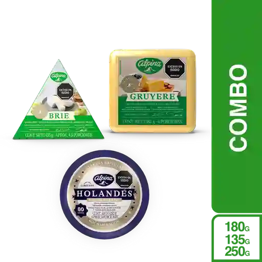 Combo Tabla de Quesos Alpina (Holandes Brie Gruyere)