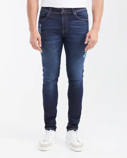 Jean Súper Slim Fit- Azul Dark Ultraoscuro Talla 32/32 Chevignon