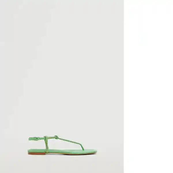 Sandalias Tubi Verde Talla 38 Mujer Mango