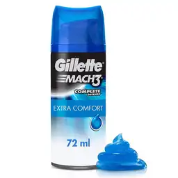 GILLETTE Mach3 Extra Comfort Gel de Afeitar para Barba de 72mL Hidrata y Protege la Piel al Afeitarte al Ras con Máquina de Afeitar para Hombre