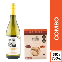 Combo Finca Las Moras Vino Blanco Chardonnay + Biscotti