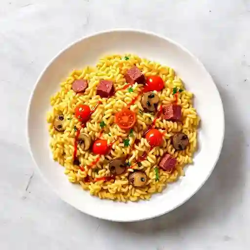 Risotto De Salami Y Hongos
