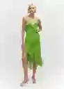 Vestido Madeira Verde Talla S Mujer Mango