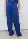 Pantalón Bonnie Azul Talla 40 Mujer Mango