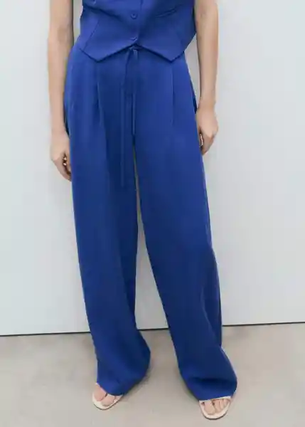 Pantalón Bonnie Azul Talla 40 Mujer Mango