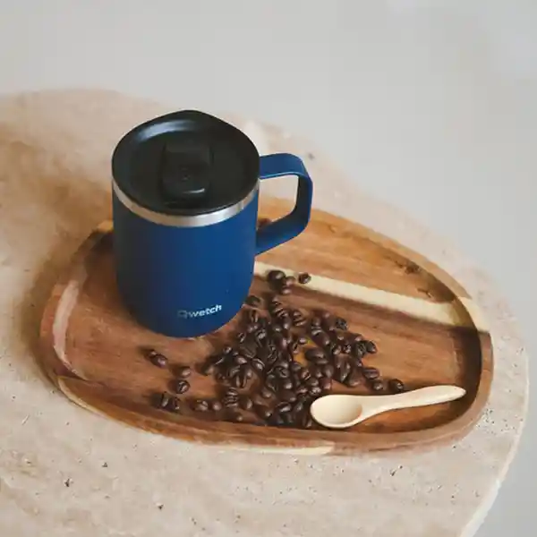 Qwetch Mug Isotérmico Azul Mate 350 mL