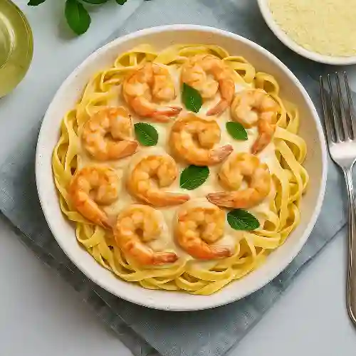 Pasta Aglio & Olio con Camarones