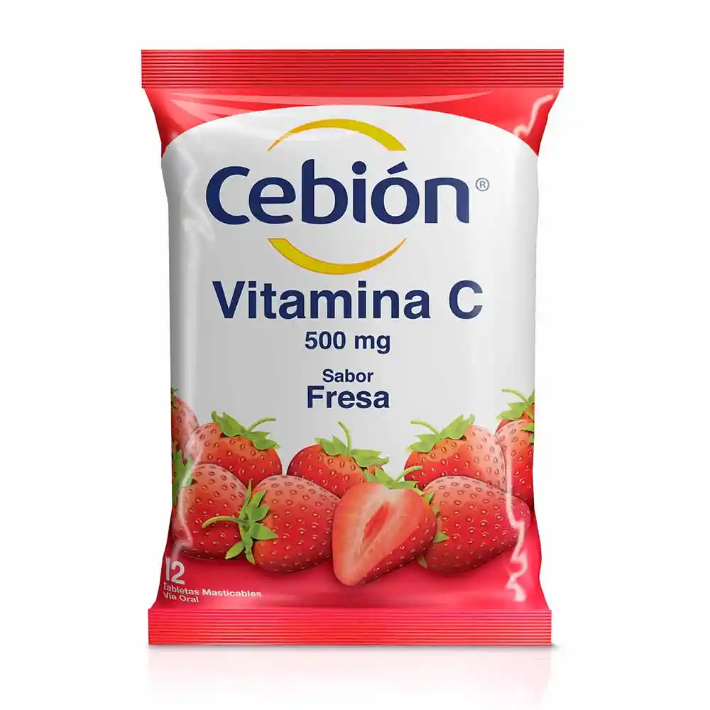 Cebion Vitamina C con Sabor a Fresa (500 Mg)