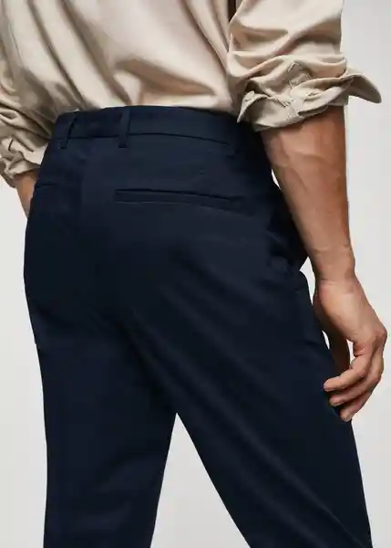 Pantalón Temple Navy Talla 42 Hombre Mango