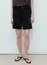Bermuda Marina Tejano Negro Talla 40 Mujer Mango