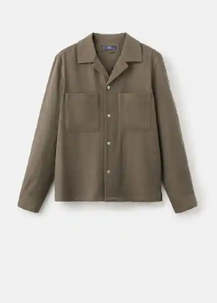 Sobrecamisa Milton Khaki Talla M Hombre Mango